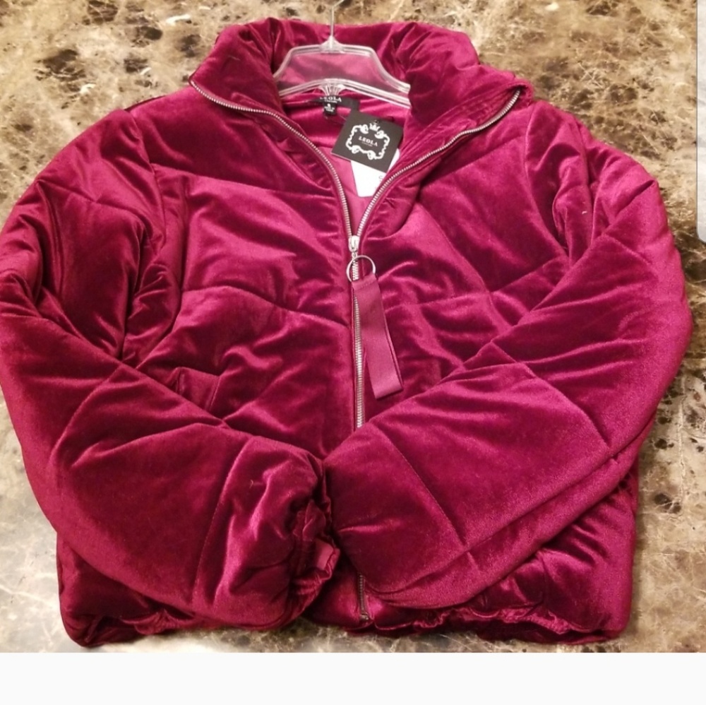 Womens Velour puffer coat